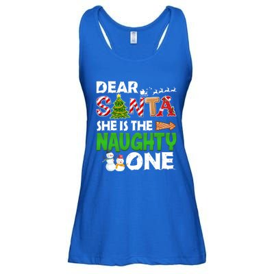 Dear Santa She Is The Naughty One Christmas Matching Couple Gift Ladies Essential Flowy Tank