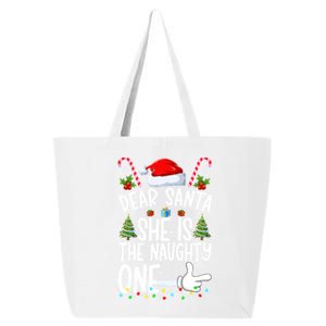 Dear Santa She Is The Naughty One Christmas Couples Xmas Gift 25L Jumbo Tote