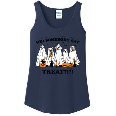 Did Somebody Say Treat Ghost Dogs Lovers Halloween Costume Ladies Essential Tank