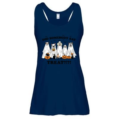 Did Somebody Say Treat Ghost Dogs Lovers Halloween Costume Ladies Essential Flowy Tank