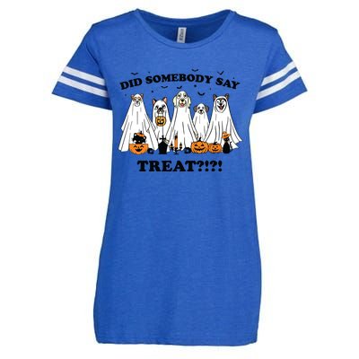 Did Somebody Say Treat Ghost Dogs Lovers Halloween Costume Enza Ladies Jersey Football T-Shirt