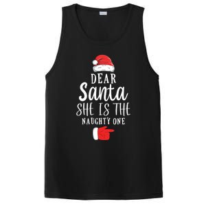 Dear Santa She Is The Naughty One Couple Matching Christmas Great Gift PosiCharge Competitor Tank