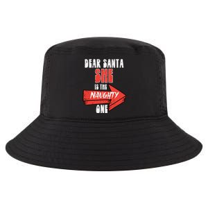 Dear Santa She Is The Naughty One Funny Christmas Couple Gift Cool Comfort Performance Bucket Hat