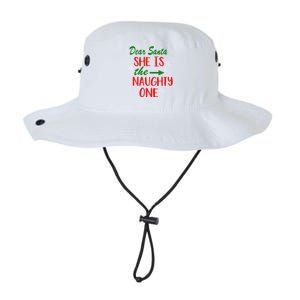 Dear Santa She Is The Naughty One Couple Matching Christmas Gift Legacy Cool Fit Booney Bucket Hat