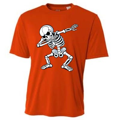 Dabbing Skeleton Spooky Dab Dancing Halloween Cooling Performance Crew T-Shirt