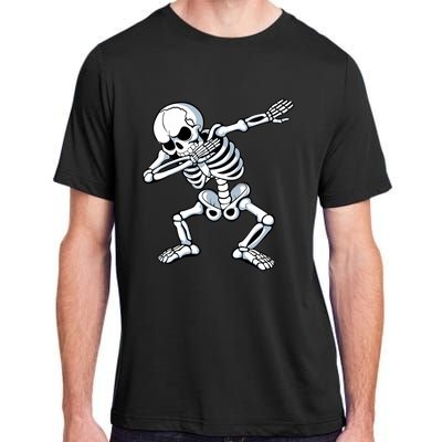 Dabbing Skeleton Spooky Dab Dancing Halloween Adult ChromaSoft Performance T-Shirt