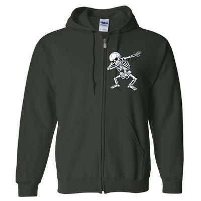 Dabbing Skeleton Spooky Dab Dancing Halloween Full Zip Hoodie