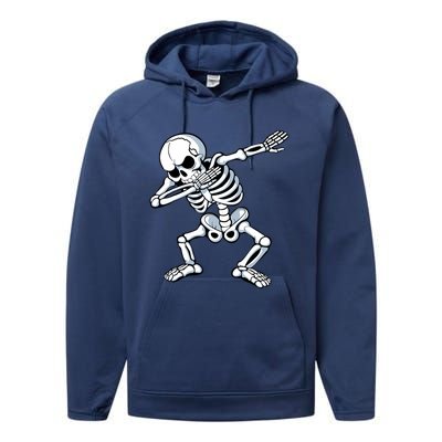 Dabbing Skeleton Spooky Dab Dancing Halloween Performance Fleece Hoodie