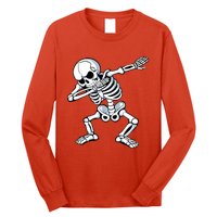 Dabbing Skeleton Spooky Dab Dancing Halloween Long Sleeve Shirt