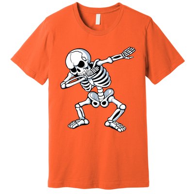 Dabbing Skeleton Spooky Dab Dancing Halloween Premium T-Shirt