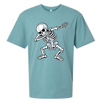 Dabbing Skeleton Spooky Dab Dancing Halloween Sueded Cloud Jersey T-Shirt