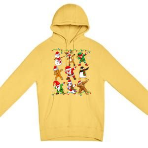 Dabbing Santa Snow Gingerbread Penguin Xmas Funny Gift Premium Pullover Hoodie