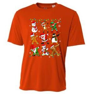 Dabbing Santa Snow Gingerbread Penguin Xmas Funny Gift Cooling Performance Crew T-Shirt