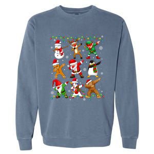 Dabbing Santa Snow Gingerbread Penguin Xmas Funny Gift Garment-Dyed Sweatshirt