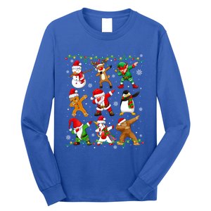 Dabbing Santa Snow Gingerbread Penguin Xmas Funny Gift Long Sleeve Shirt