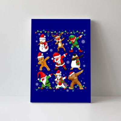 Dabbing Santa Snow Gingerbread Penguin Xmas Funny Gift Canvas