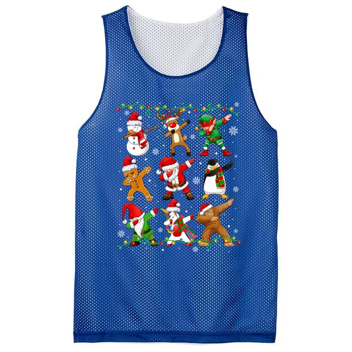 Dabbing Santa Snow Gingerbread Penguin Xmas Funny Gift Mesh Reversible Basketball Jersey Tank