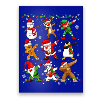 Dabbing Santa Snow Gingerbread Penguin Xmas Funny Gift Poster