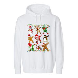 Dabbing Santa Snow Gingerbread Penguin Xmas Funny Gift Garment-Dyed Fleece Hoodie