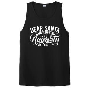 Dear Santa She Is The Naughty One Funny Christmas Couples Gift PosiCharge Competitor Tank