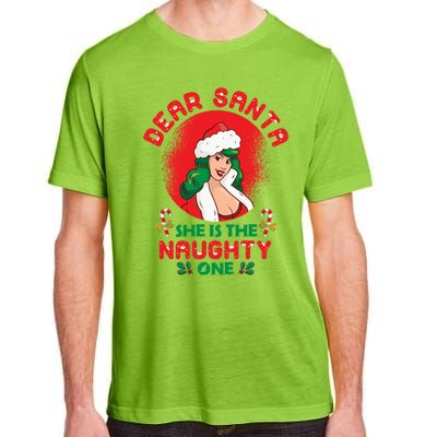 Dear Santa She Is The Naughty One Husband Wife Christmas Gift Adult ChromaSoft Performance T-Shirt