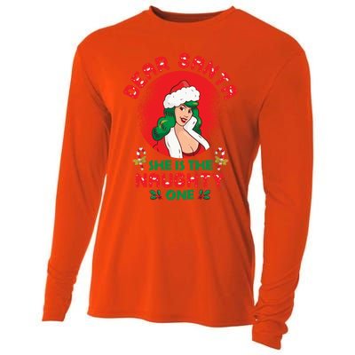 Dear Santa She Is The Naughty One Husband Wife Christmas Gift Cooling Performance Long Sleeve Crew