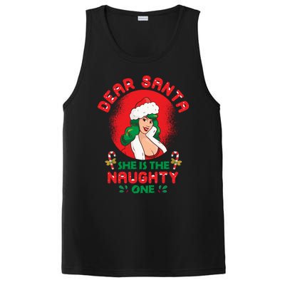 Dear Santa She Is The Naughty One Husband Wife Christmas Gift PosiCharge Competitor Tank