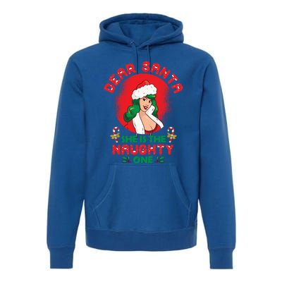 Dear Santa She Is The Naughty One Husband Wife Christmas Gift Premium Hoodie