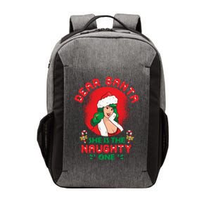 Dear Santa She Is The Naughty One Husband Wife Christmas Gift Vector Backpack