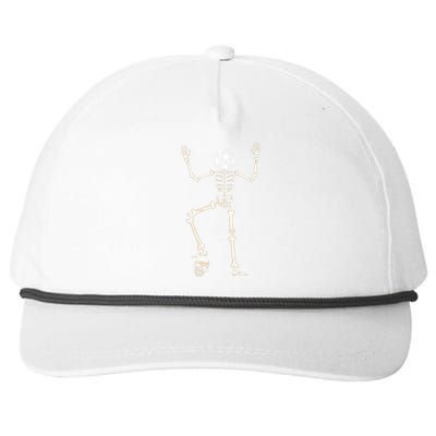 Dabbing Skeleton Soccer Halloween Snapback Five-Panel Rope Hat