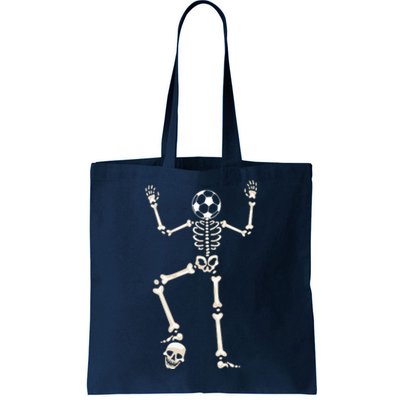 Dabbing Skeleton Soccer Halloween Tote Bag