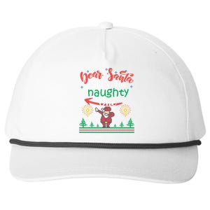 Dear Santa She Is The Naughty One Matching Christmas Couple Cute Gift Snapback Five-Panel Rope Hat