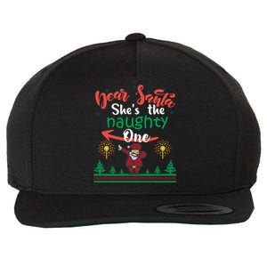 Dear Santa She Is The Naughty One Matching Christmas Couple Cute Gift Wool Snapback Cap