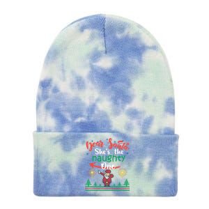 Dear Santa She Is The Naughty One Matching Christmas Couple Cute Gift Tie Dye 12in Knit Beanie