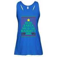 Dear Santa She Is The Naughty One Funny Matching Xmas Gift Ladies Essential Flowy Tank