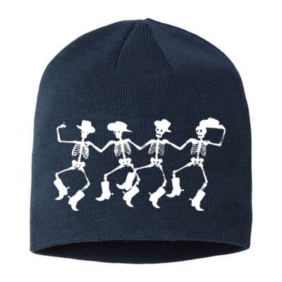 Dancing Skeletons Spooky Halloween Cowboys Line Dance Sustainable Beanie