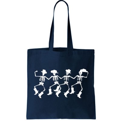 Dancing Skeletons Spooky Halloween Cowboys Line Dance Tote Bag