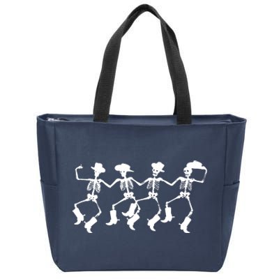 Dancing Skeletons Spooky Halloween Cowboys Line Dance Zip Tote Bag