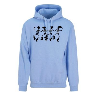 Dancing Skeletons Spooky Halloween Cowboys Line Dance Unisex Surf Hoodie