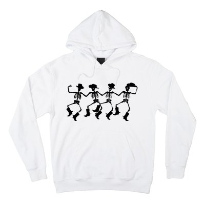 Dancing Skeletons Spooky Halloween Cowboys Line Dance Hoodie