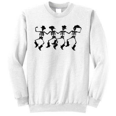 Dancing Skeletons Spooky Halloween Cowboys Line Dance Sweatshirt