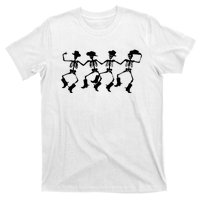 Dancing Skeletons Spooky Halloween Cowboys Line Dance T-Shirt