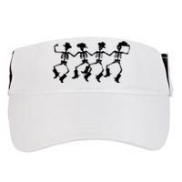 Dancing Skeletons Spooky Halloween Cowboys Line Dance Adult Drive Performance Visor