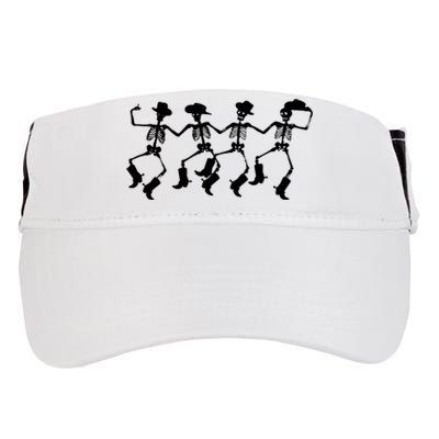 Dancing Skeletons Spooky Halloween Cowboys Line Dance Adult Drive Performance Visor