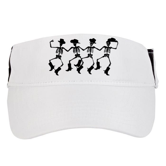 Dancing Skeletons Spooky Halloween Cowboys Line Dance Adult Drive Performance Visor