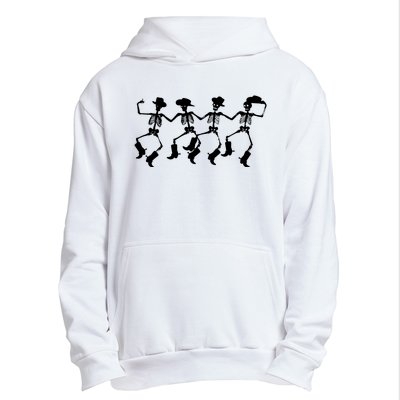 Dancing Skeletons Spooky Halloween Cowboys Line Dance Urban Pullover Hoodie