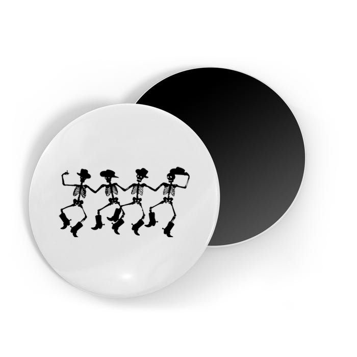 Dancing Skeletons Spooky Halloween Cowboys Line Dance Magnet