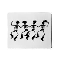 Dancing Skeletons Spooky Halloween Cowboys Line Dance Mousepad