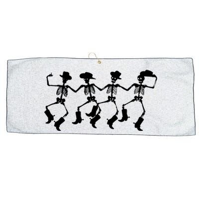 Dancing Skeletons Spooky Halloween Cowboys Line Dance Large Microfiber Waffle Golf Towel