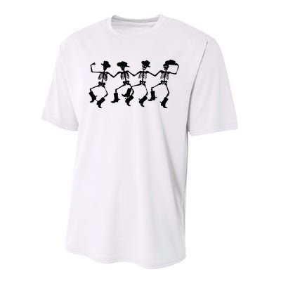 Dancing Skeletons Spooky Halloween Cowboys Line Dance Performance Sprint T-Shirt